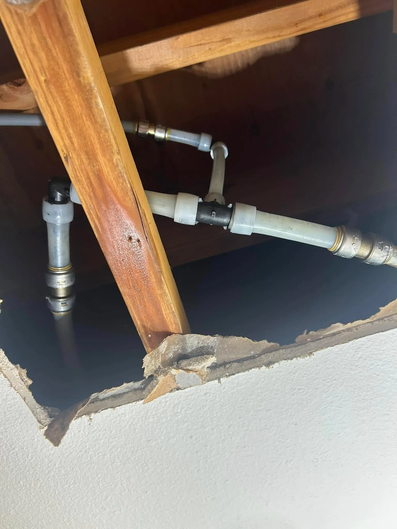 Urgent ceiling water-line repair in a Chula Vista property