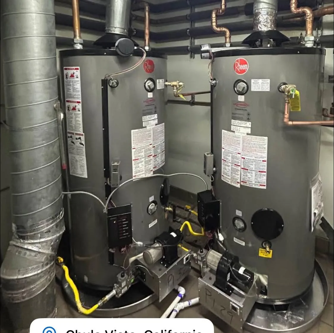 Commercial water-heater equipment serving a Chula Vista property