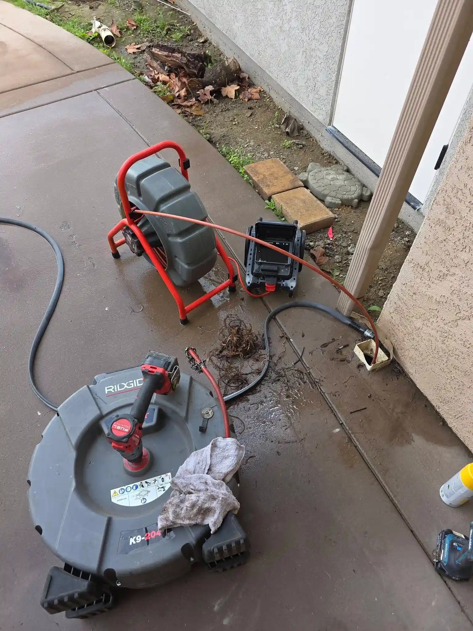 Drain snake equipment prepared for a Chula Vista drain cleaning service
