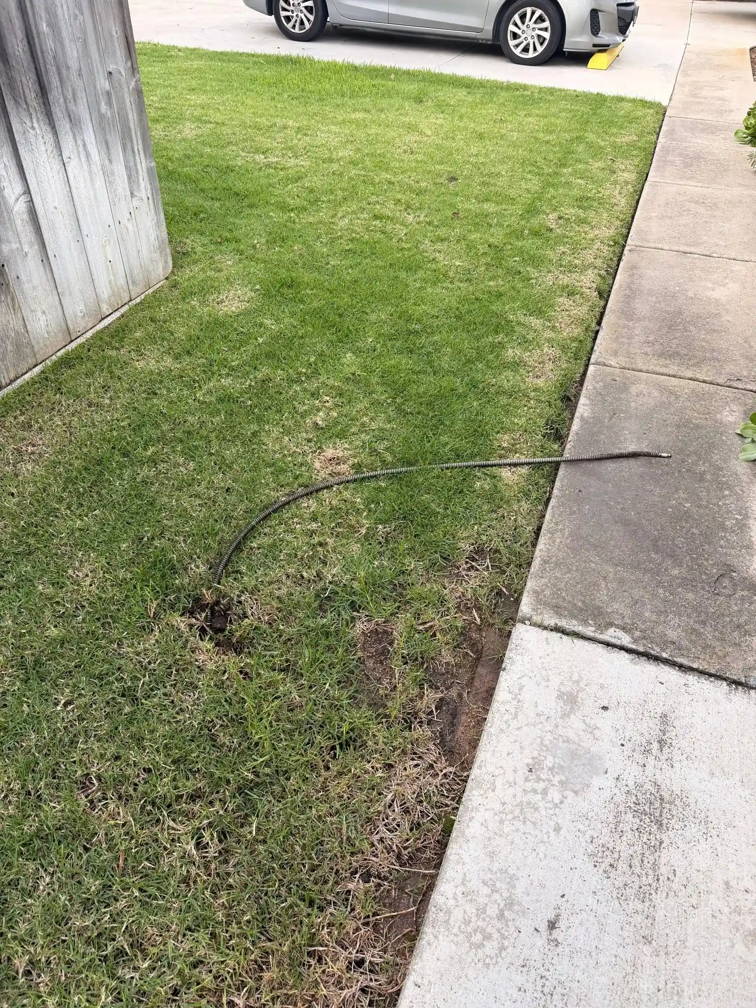 Sewer camera inspection line in a Chula Vista residential yard