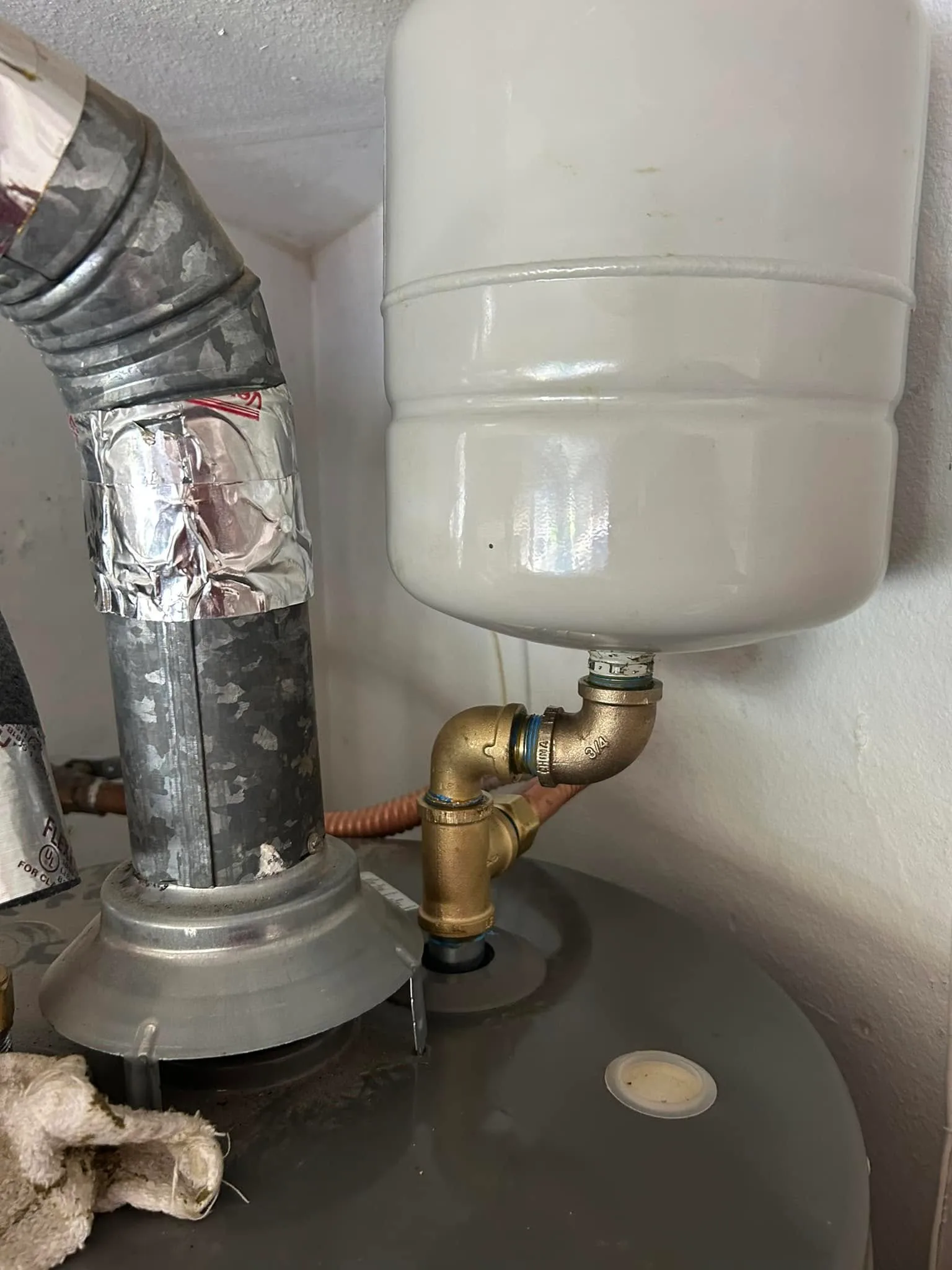 Water heater expansion tank connection on a Chula Vista job