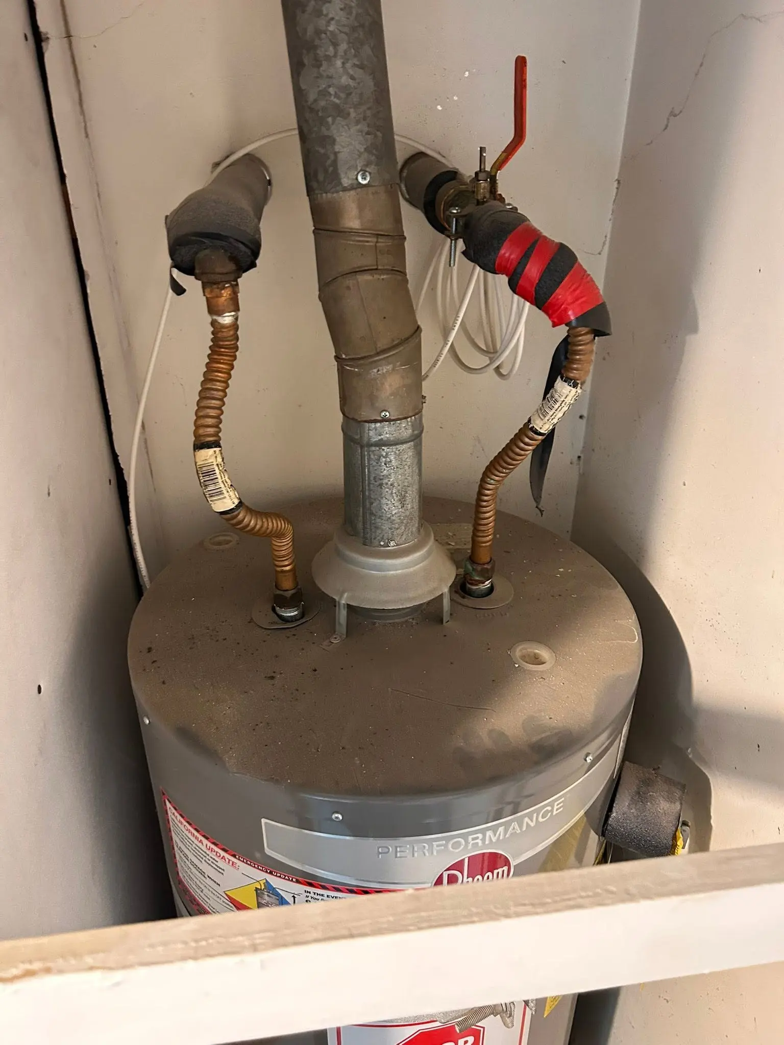 Water heater shutoff valve repair on a Chula Vista job